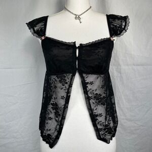 modern new with tag forever 21 black lace babydoll cami